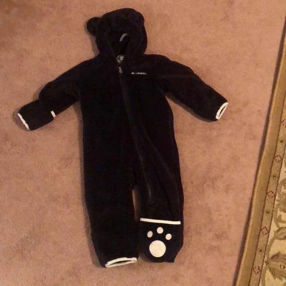 Unisex black cozy Columbia winter onesie